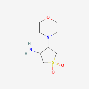 molecular formula C8H16N2O3S B12214742 3-Amino-4-(morpholin-4-yl)-1lambda6-thiolane-1,1-dione 