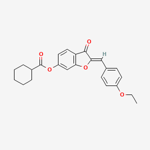 (2Z)-2-(4-ethoxybenzylidene)-3-oxo-2,3-dihydro-1-benzofuran-6-yl cyclohexanecarboxylate