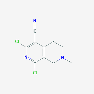 molecular formula C10H9Cl2N3 B1221476 1,3-dichloro-7-methyl-6,8-dihydro-5H-2,7-naphthyridine-4-carbonitrile 