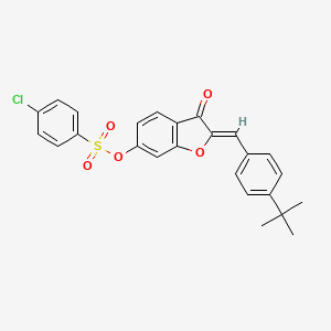 molecular formula C25H21ClO5S B12214791 (2Z)-2-(4-tert-butylbenzylidene)-3-oxo-2,3-dihydro-1-benzofuran-6-yl 4-chlorobenzenesulfonate 