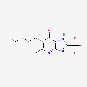 molecular formula C12H15F3N4O B12214801 5-methyl-6-pentyl-2-(trifluoromethyl)[1,2,4]triazolo[1,5-a]pyrimidin-7(4H)-one 