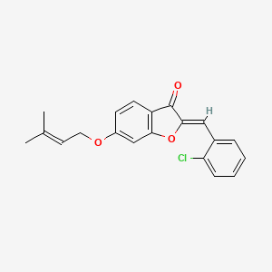 molecular formula C20H17ClO3 B12214810 2-[(2-Chlorophenyl)methylene]-6-(3-methylbut-2-enyloxy)benzo[b]furan-3-one 