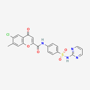 6-chloro-7-methyl-4-oxo-N-[4-(pyrimidin-2-ylsulfamoyl)phenyl]-4H-chromene-2-carboxamide