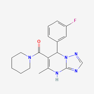 [7-(3-Fluorophenyl)-5-methyl-3,7-dihydro[1,2,4]triazolo[1,5-a]pyrimidin-6-yl](piperidin-1-yl)methanone