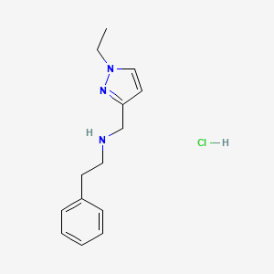 N-[(1-ethylpyrazol-3-yl)methyl]-2-phenylethanamine;hydrochloride