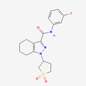 1-(1,1-dioxidotetrahydrothiophen-3-yl)-N-(3-fluorophenyl)-4,5,6,7-tetrahydro-1H-indazole-3-carboxamide