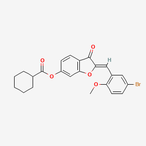 (2Z)-2-(5-bromo-2-methoxybenzylidene)-3-oxo-2,3-dihydro-1-benzofuran-6-yl cyclohexanecarboxylate