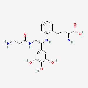 B1221493 4-[2-[[2-(3-Aminopropanoylamino)-1-(3,4,5-trihydroxyphenyl)ethyl]amino]phenyl]-2-iminobutanoic acid CAS No. 68335-21-7