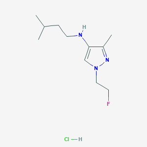 molecular formula C11H21ClFN3 B12214960 1-(2-fluoroethyl)-3-methyl-N-(3-methylbutyl)pyrazol-4-amine;hydrochloride 