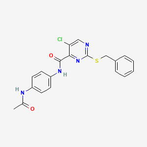 N-[4-(acetylamino)phenyl]-2-(benzylsulfanyl)-5-chloropyrimidine-4-carboxamide