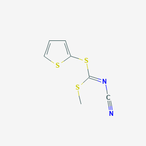 molecular formula C7H6N2S3 B012215 [Methylsulfanyl(thiophen-2-ylsulfanyl)methylidene]cyanamide CAS No. 100477-76-7