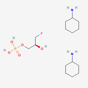 molecular formula C15H34FN2O5P B1221500 L-3-Fluoro-1,2-propanediol 1-(dihydrogen phosphate) bis(cyclohexylammonium) salt CAS No. 40147-95-3