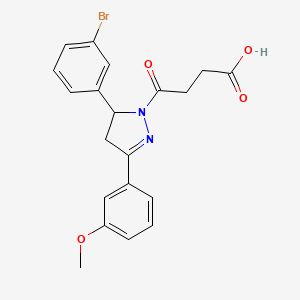 4-[5-(3-bromophenyl)-3-(3-methoxyphenyl)-4,5-dihydro-1H-pyrazol-1-yl]-4-oxobutanoic acid