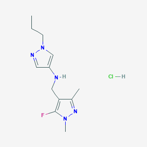 N-[(5-fluoro-1,3-dimethylpyrazol-4-yl)methyl]-1-propylpyrazol-4-amine;hydrochloride