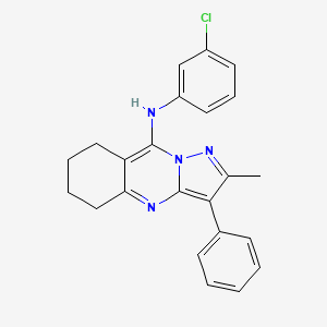 molecular formula C23H21ClN4 B12215025 N-(3-chlorophenyl)-2-methyl-3-phenyl-5,6,7,8-tetrahydropyrazolo[5,1-b]quinazolin-9-amine 