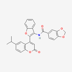 N-{2-[2-oxo-6-(propan-2-yl)-2H-chromen-4-yl]-1-benzofuran-3-yl}-1,3-benzodioxole-5-carboxamide