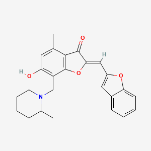 (2Z)-2-(1-benzofuran-2-ylmethylidene)-6-hydroxy-4-methyl-7-[(2-methylpiperidin-1-yl)methyl]-1-benzofuran-3(2H)-one