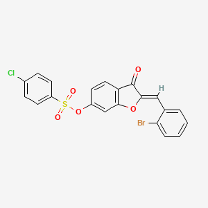 molecular formula C21H12BrClO5S B12215036 (2Z)-2-(2-bromobenzylidene)-3-oxo-2,3-dihydro-1-benzofuran-6-yl 4-chlorobenzenesulfonate 