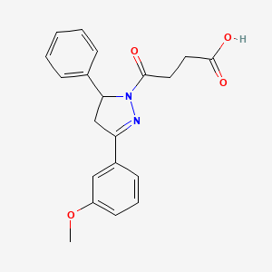 4-[3-(3-methoxyphenyl)-5-phenyl-4,5-dihydro-1H-pyrazol-1-yl]-4-oxobutanoic acid