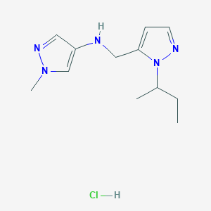 molecular formula C12H20ClN5 B12215069 N-[(1-sec-butyl-1H-pyrazol-5-yl)methyl]-1-methyl-1H-pyrazol-4-amine 