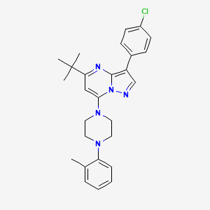 molecular formula C27H30ClN5 B12215086 5-Tert-butyl-3-(4-chlorophenyl)-7-[4-(2-methylphenyl)piperazin-1-yl]pyrazolo[1,5-a]pyrimidine 