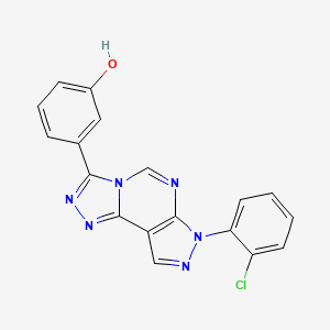 3-[7-(2-chlorophenyl)-7H-pyrazolo[4,3-e][1,2,4]triazolo[4,3-c]pyrimidin-3-yl]phenol