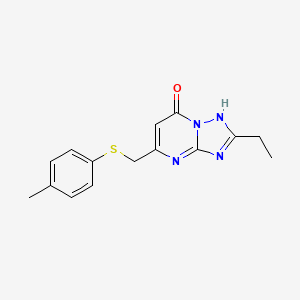 molecular formula C15H16N4OS B12215129 2-ethyl-5-{[(4-methylphenyl)sulfanyl]methyl}[1,2,4]triazolo[1,5-a]pyrimidin-7(4H)-one 