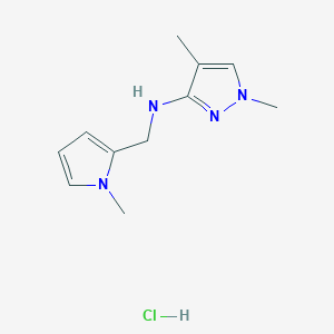 1,4-dimethyl-N-[(1-methylpyrrol-2-yl)methyl]pyrazol-3-amine;hydrochloride