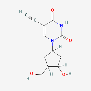 B1221517 5-Ethynyl-1-(3-hydroxy-4-(hydroxymethyl)cyclopentyl)-2,4(1H,3H)-pyrimidinedione CAS No. 98736-95-9