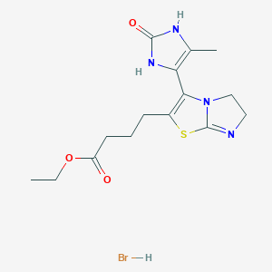 Ethyl 4-(3-(5-methyl-2-oxo-2,3-dihydro-1H-imidazol-4-yl)-5,6-dihydroimidazo[2,1-b]thiazol-2-yl)butanoate hydrobromide