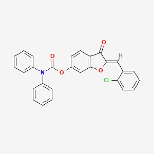 (2Z)-2-(2-chlorobenzylidene)-3-oxo-2,3-dihydro-1-benzofuran-6-yl diphenylcarbamate