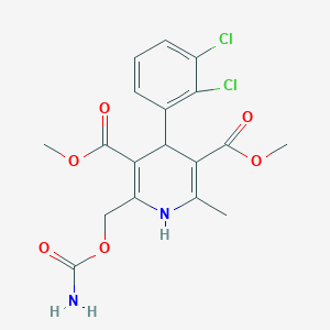 B1221521 Dimethyl 2-(carbamoyloxymethyl)-4-(2,3-dichlorophenyl)-6-methyl-1,4-dihydropyridine-3,5-dicarboxylate CAS No. 94739-57-8