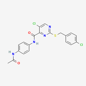 N-[4-(acetylamino)phenyl]-5-chloro-2-[(4-chlorobenzyl)sulfanyl]pyrimidine-4-carboxamide