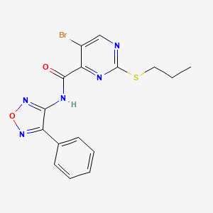 5-bromo-N-(4-phenyl-1,2,5-oxadiazol-3-yl)-2-(propylsulfanyl)pyrimidine-4-carboxamide