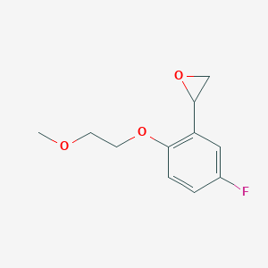 molecular formula C11H13FO3 B12215233 Oxirane, 2-[5-fluoro-2-(2-methoxyethoxy)phenyl]- 