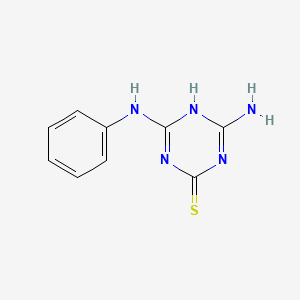 molecular formula C9H9N5S B12215239 4-amino-6-anilino-1H-[1,3,5]triazine-2-thione 