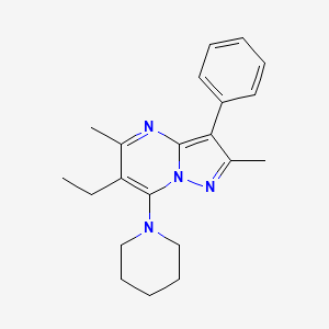 6-Ethyl-2,5-dimethyl-3-phenyl-7-(piperidin-1-yl)pyrazolo[1,5-a]pyrimidine