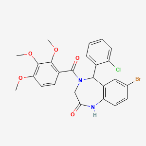 7-bromo-5-(2-chlorophenyl)-4-(2,3,4-trimethoxybenzoyl)-2,3,4,5-tetrahydro-1H-1,4-benzodiazepin-2-one