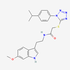 N-[2-(6-methoxy-1H-indol-3-yl)ethyl]-2-({1-[4-(propan-2-yl)phenyl]-1H-tetrazol-5-yl}sulfanyl)acetamide