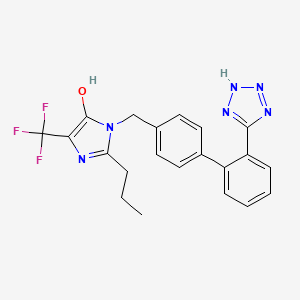 B1221532 2-propyl-3-[[4-[2-(2H-tetrazol-5-yl)phenyl]phenyl]methyl]-5-(trifluoromethyl)imidazol-4-ol CAS No. 138330-11-7