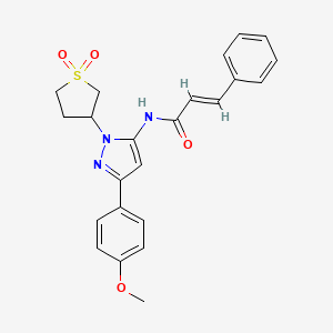 (2E)-N-[1-(1,1-dioxidotetrahydrothiophen-3-yl)-3-(4-methoxyphenyl)-1H-pyrazol-5-yl]-3-phenylprop-2-enamide