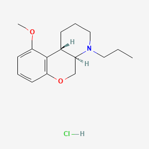 molecular formula C16H24ClNO2 B1221536 (4Ar,10bS)-10-methoxy-4-propyl-1,2,3,4a,5,10b-hexahydrochromeno[3,4-b]pyridine;hydrochloride CAS No. 100746-36-9