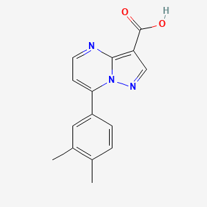 molecular formula C15H13N3O2 B12215369 7-(3,4-Dimethylphenyl)pyrazolo[1,5-a]pyrimidine-3-carboxylic acid 