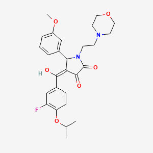 4-{[3-fluoro-4-(propan-2-yloxy)phenyl]carbonyl}-3-hydroxy-5-(3-methoxyphenyl)-1-[2-(morpholin-4-yl)ethyl]-1,5-dihydro-2H-pyrrol-2-one