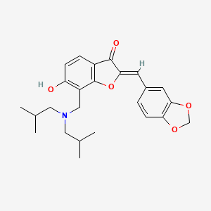 (2Z)-2-(1,3-benzodioxol-5-ylmethylidene)-7-{[bis(2-methylpropyl)amino]methyl}-6-hydroxy-1-benzofuran-3(2H)-one