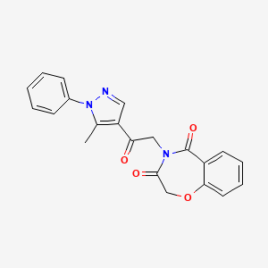 4-[2-(5-methyl-1-phenyl-1H-pyrazol-4-yl)-2-oxoethyl]-1,4-benzoxazepine-3,5(2H,4H)-dione