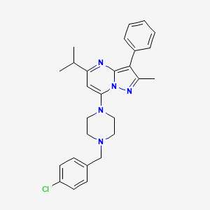 7-[4-(4-Chlorobenzyl)piperazin-1-yl]-2-methyl-3-phenyl-5-(propan-2-yl)pyrazolo[1,5-a]pyrimidine