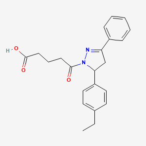 5-[5-(4-ethylphenyl)-3-phenyl-4,5-dihydro-1H-pyrazol-1-yl]-5-oxopentanoic acid