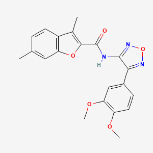 molecular formula C21H19N3O5 B12215534 N-[4-(3,4-dimethoxyphenyl)-1,2,5-oxadiazol-3-yl]-3,6-dimethyl-1-benzofuran-2-carboxamide 