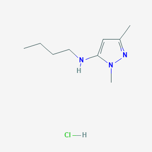 molecular formula C9H18ClN3 B12215558 N-butyl-2,5-dimethylpyrazol-3-amine;hydrochloride 